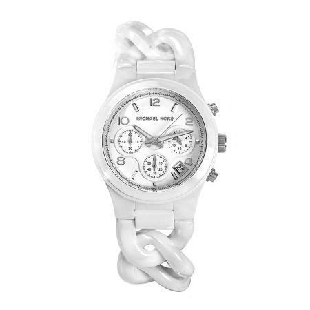 michael kors white chain link watch